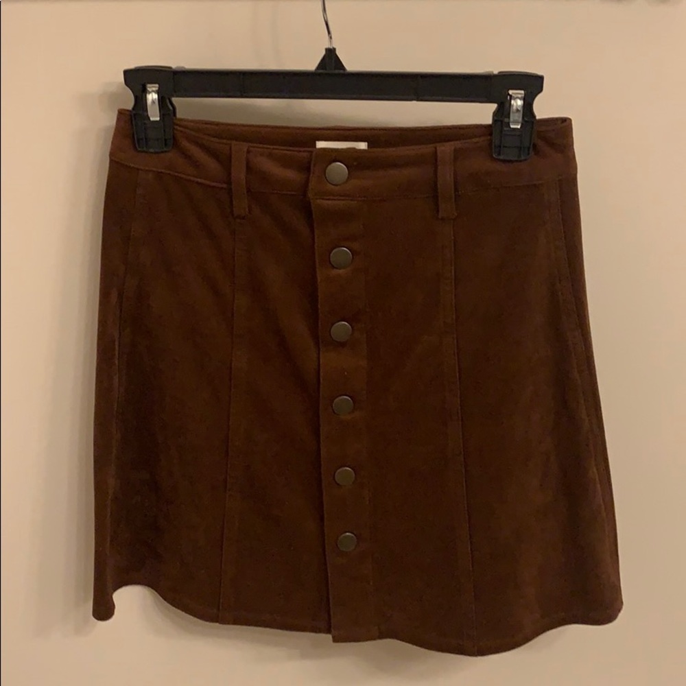 Suede mini skirt